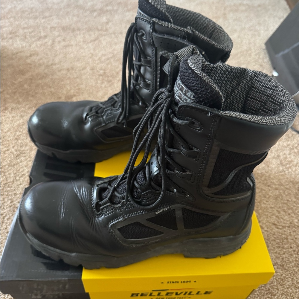 Belleville 8" Side-Zip Waterproof Composite Toe Boots Size 9.5 USED